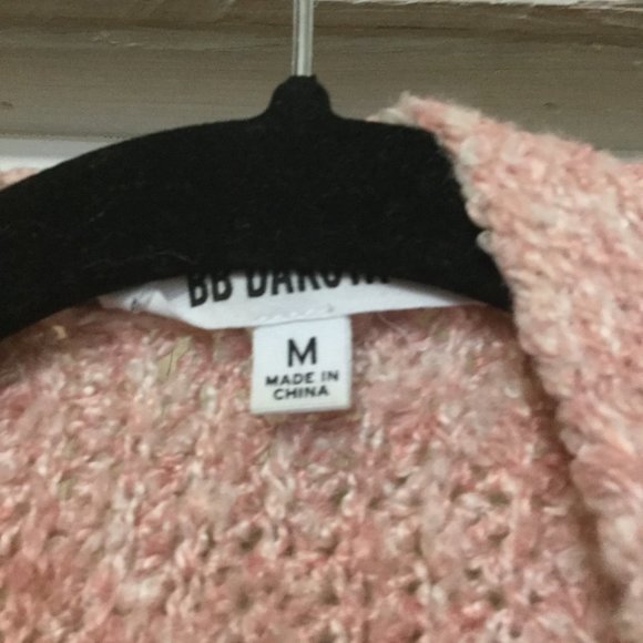 BB Dakota open front longline open front cardigan pink and white mixed knit - Picture 3 of 5